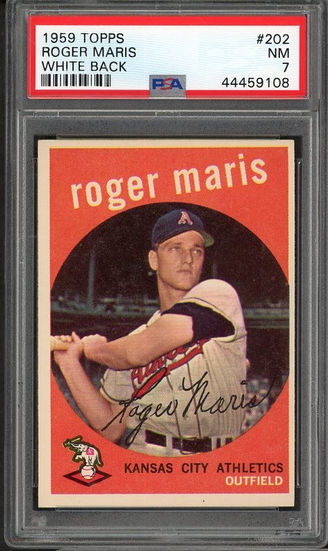 1959 TOPPS #202 ROGER MARIS A'S PSA 7 NM 538158 (KYCARDS)