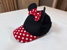 Disney Minnie Mouse Polka Dot Ears  Red Bow OSFM childrens Cap Hat