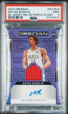 2024-25 Obsidian Rk Jersey Ink Matas Buzelis #RJI-BUZ  /75 (AU, MEM, RC)  PSA 9