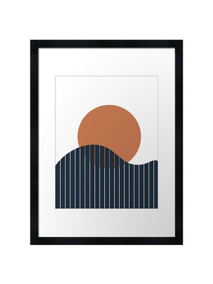 Mond und Berg 2 gerahmtes Wandbild Poster Druck Bild