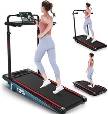 Foldable Treadmill with 12 Incline, 3.5HP Powerful Treadmill w/Adjustable Height