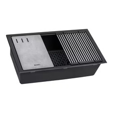 Epistage 33 In. Undermount Single Bowl Kitchen Sink in Matte Black Granite Quart