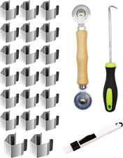 Screen Door Tool Kit - 20 Pieces Screen Installer Clips with Screen Rolling Tool