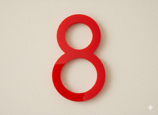 Modern Floating House Numbers Red Acrylic Door Number Address Sign Plaque