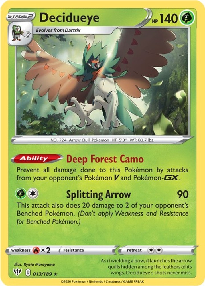 Decidueye - [SWSH03 - 013/189] - NM - Holofoil - SWSH03: Darkness A... - Pokemon
