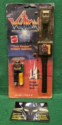 Seltene Vintage VOLTRON ''TIME KEEPER'' ROBOT WATCH Impulse Ltd Mattel 1985 NEU MISB 