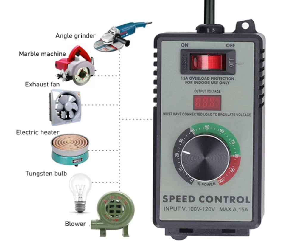 Speed Variable Controller Digital LED 120V 15A for Vent Blower inline Fan Heater - Image 4 of 4
