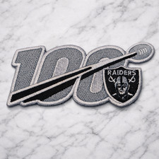 LAS VEGAS RAIDERS 100 YEARS NFL Embroidered Iron/Sew On Patch 3.5"X3.5"