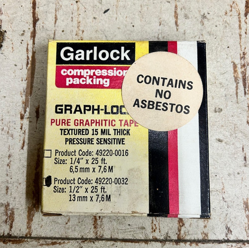 Garlock Compression Packing 49220-0032 1/2" x 25'/13 mm x 7,6 M 15 mil thickness