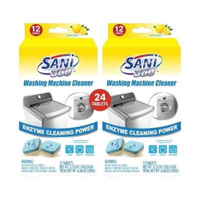 #ad #ad SANI 360° Washing Machine Cleaner Lemon Fresh Scent 24 Count $15.99