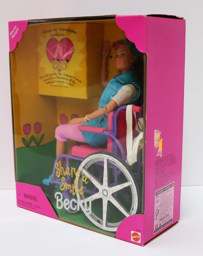 Collar Share a Smile Becky Friend Of Barbie 1996 silla de ruedas vintage 15761 sin precio base - Imagen 4 de 10