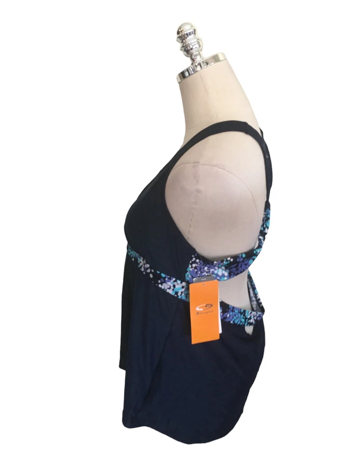 Traje de baño C9 Champion Top XL para mujer talla azul marino espalda deportiva elástico NUEVO NUEVO CON ETIQUETAS Foto 3 de 4