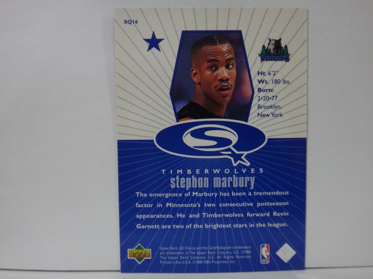 1998-99 UD Choice StarQuest Blue Basketball Card #SQ16 Stephon 