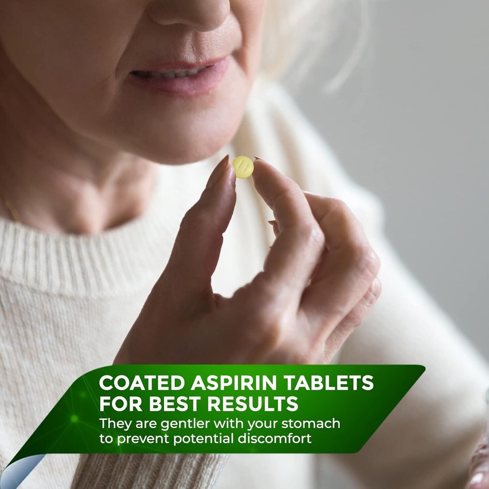 Pure Low Dose Aspirin 81mg for Adults by NobleAid, Enteric Coated Baby