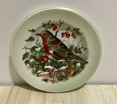 Royal Worcester Spode Palissy Christmas Robin Teller Made In England Vintage
