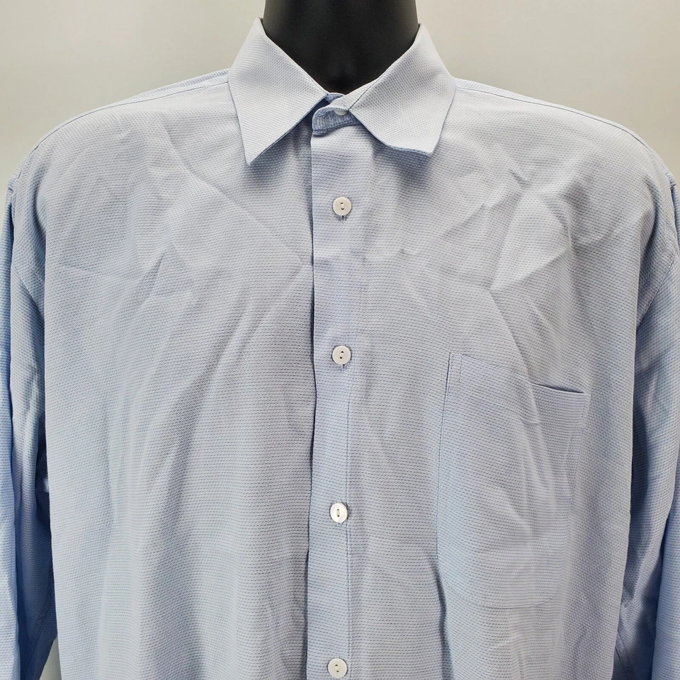 Jhane Barnes Mens Dress Shirt 16.5 34/35 Long Sleeve Button Front Blue - Image 4 of 4