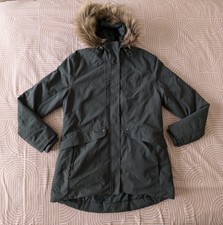 Helly Hansen Eira Dark Green Xl Jacket Faux Fur Lined Hood Padded Primaloft