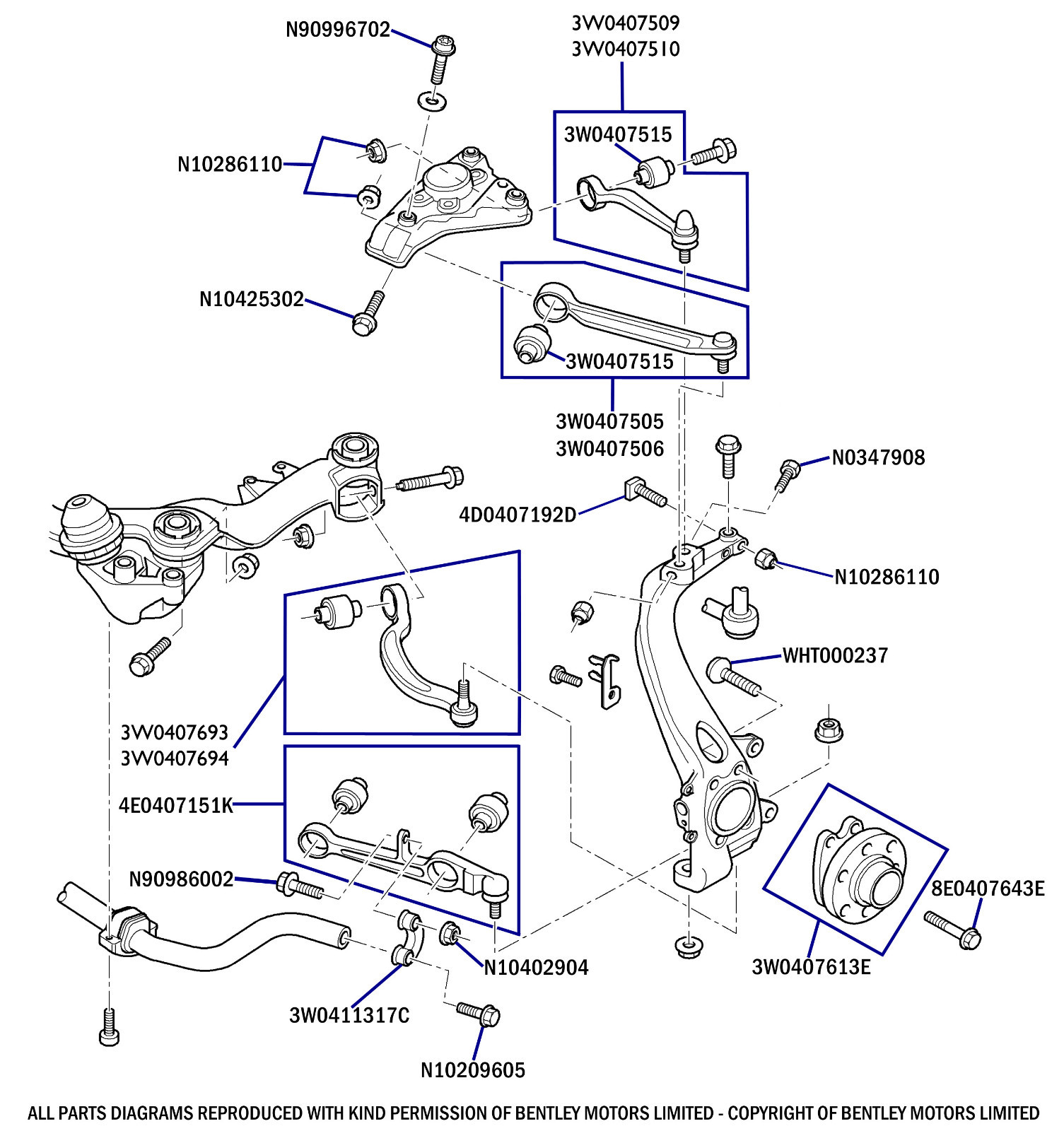 Bentley Continental Gt & Flying Spur Lower Control Arm