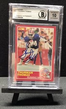 Thurman Thomas BUFFALO BILLS Autographed Signed 1989 Score ROOKIE Card BAS 10
