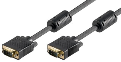2m VGA Kabel Monitorkabel SVGA S-VGA Feritte für Plasma TV PC TFT Monitor LCD