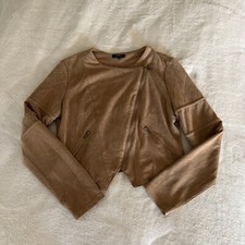 Privy Size Large Women s Cropped Jacket Beige