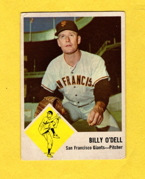 1963 Fleer Billy O'Dell #66 San Francisco Giants VERY GOOD FREE SHIPPING