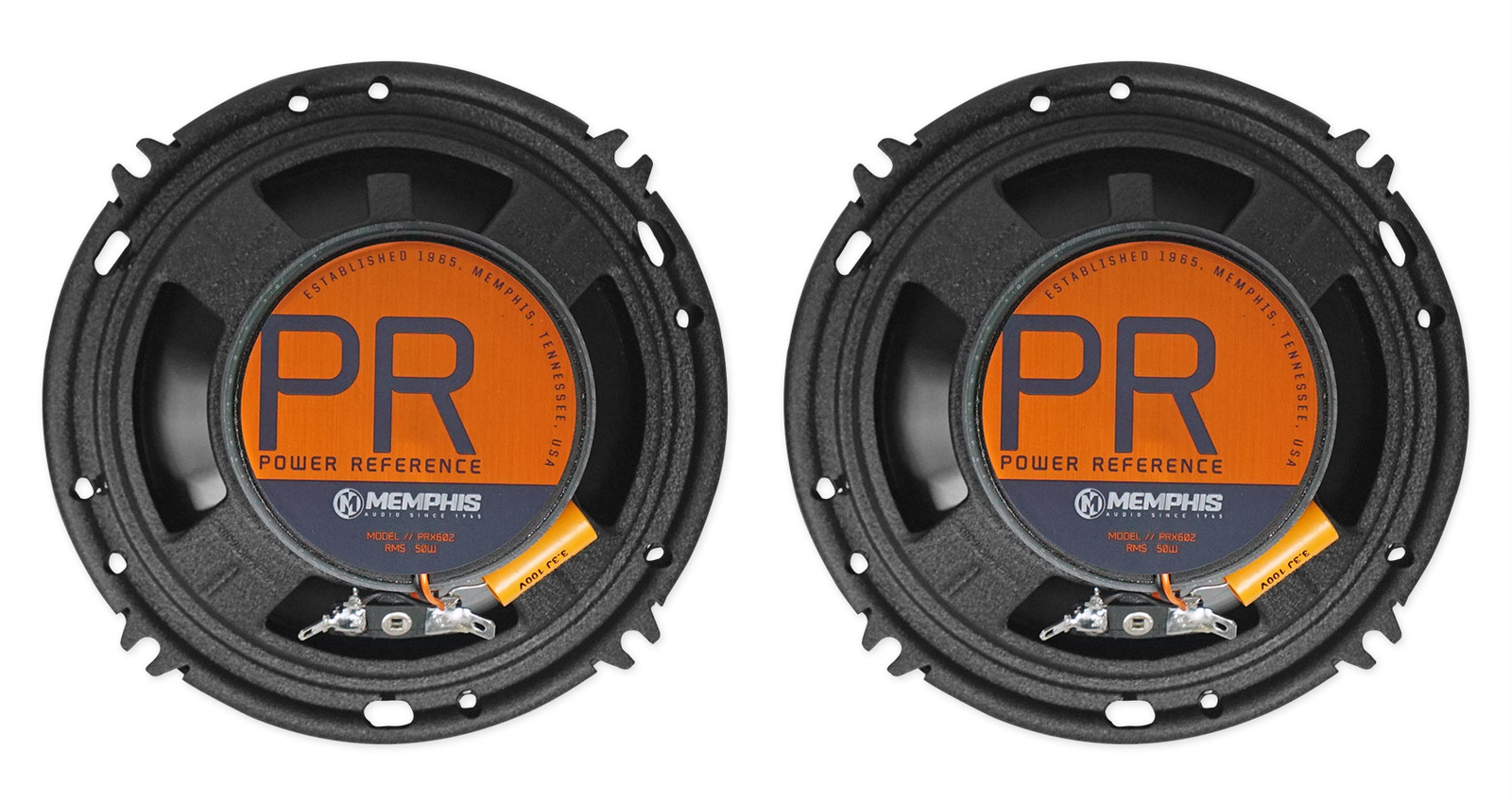 Пара автомобильных динамиков Memphis Audio PRX602 65 мощностью 100 Вт с купольными поворотными твитерами PEI