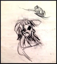 Julian Ritter- A Face - Charcoal  on Vellum_ 19" x 19" Un-Signed - 532