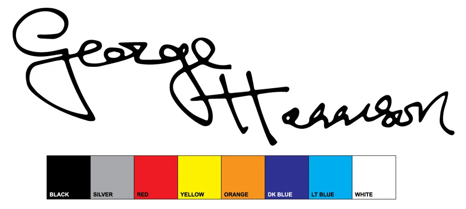 GEORGE HARRISON style replica signature sticker