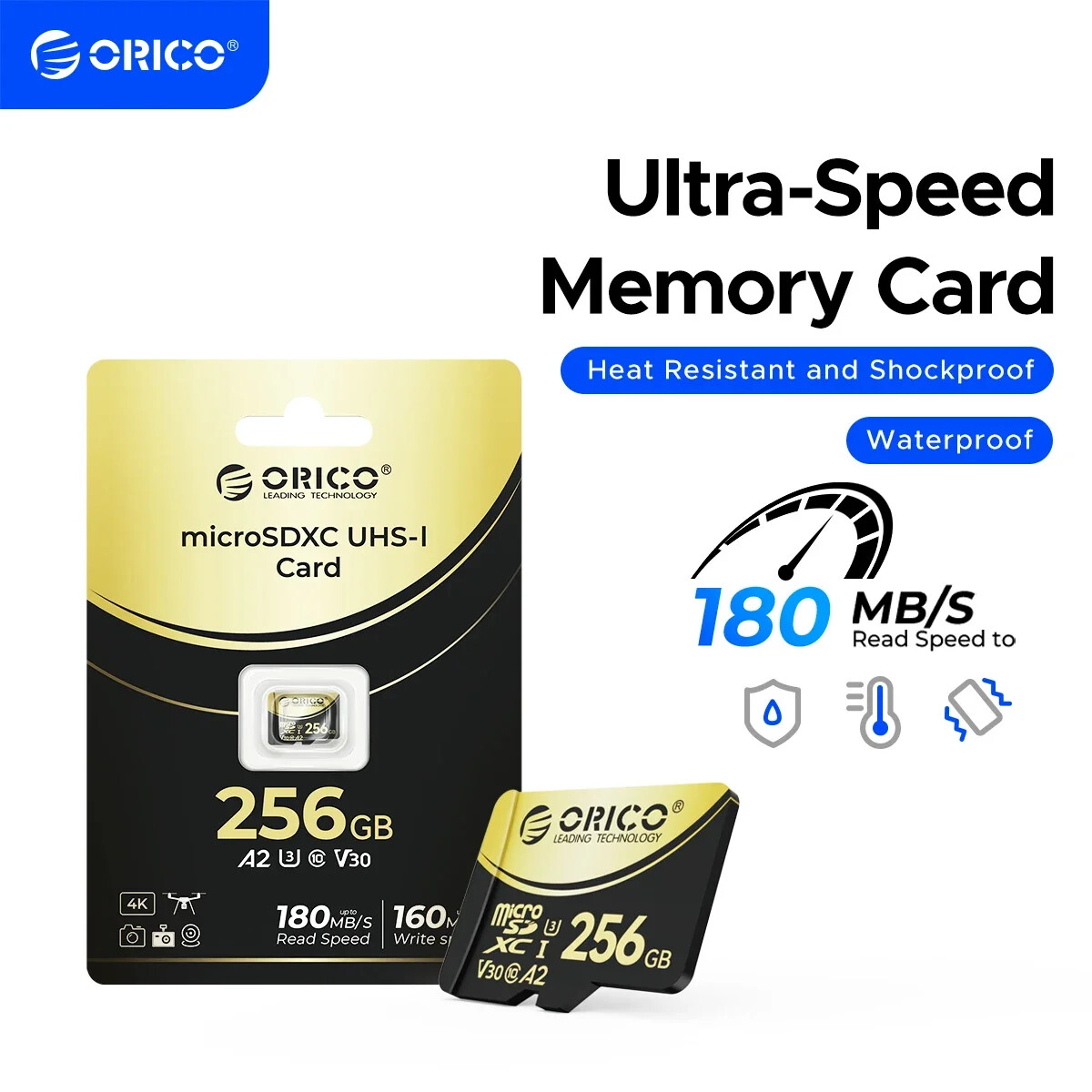 ORICO Micro SD Card TF Memory Card 512GB microSDXC Up to 180 MB/s for DJI Drone-image