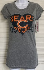 NWT NFL Chicago Bears Teen Junior Short Sleeve Tee T-Shirt Medium 7/9 Rhinestone