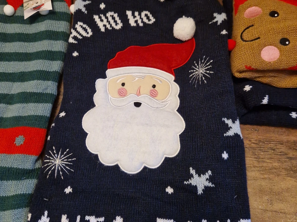 EXTRA LARGE DOG BLUE SANTA PAWS WINTER JUMPER 56cm CHRISTMAS GIFT PRESENT