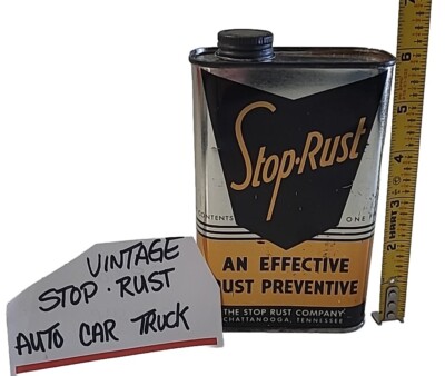 Vintage Stop Rust Effective Rust Preventive Can 1/4 Full Auto  Movie Prop Old  