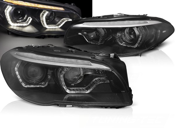 Xenon Scheinwerfer DRL LED Tagfahrlicht FüR 5Er BMW F10 F11 Bj. 10-13 Schwarz-image