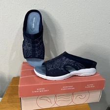 Easy Spirit Women's Tracie Slip On Comfort Slide Sandals Dark Blue Size: 7.5 M