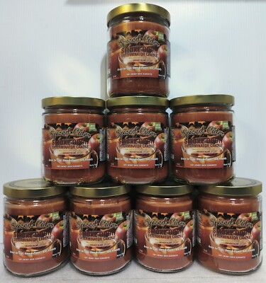 Smoke Odor Exterminator 13 oz Jar Candle, Spiced Cider Set of Eight Candles.