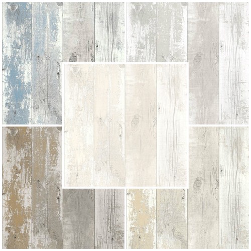 Shabby Chic Design Studio - Driftwood Wood Wallpaper - Nautical Scrapwood Look