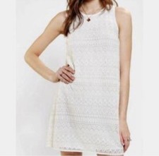 Urban Outfitters White Lace Shift Dress Size Small