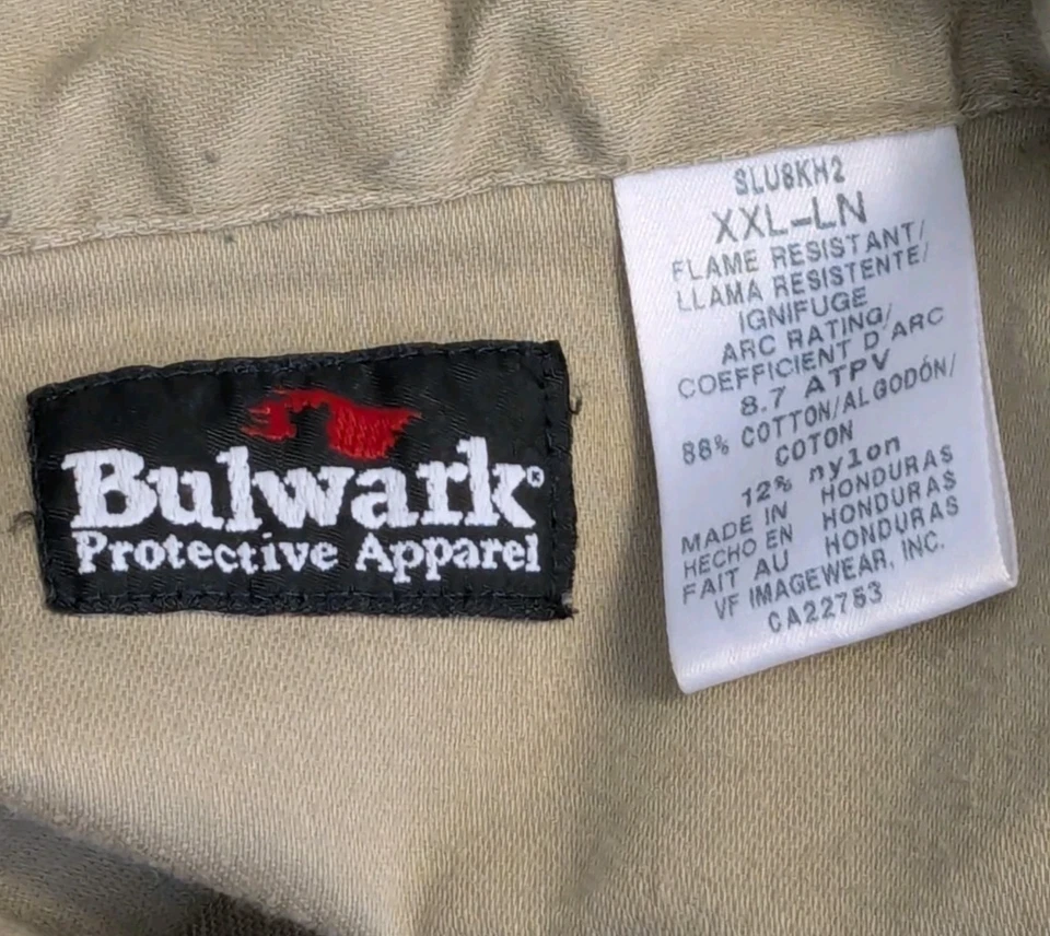 Bulwark, Men's, Flame Resistant Shirt, Long Sleeves, Beige, Size XXL - Image 3 of 3