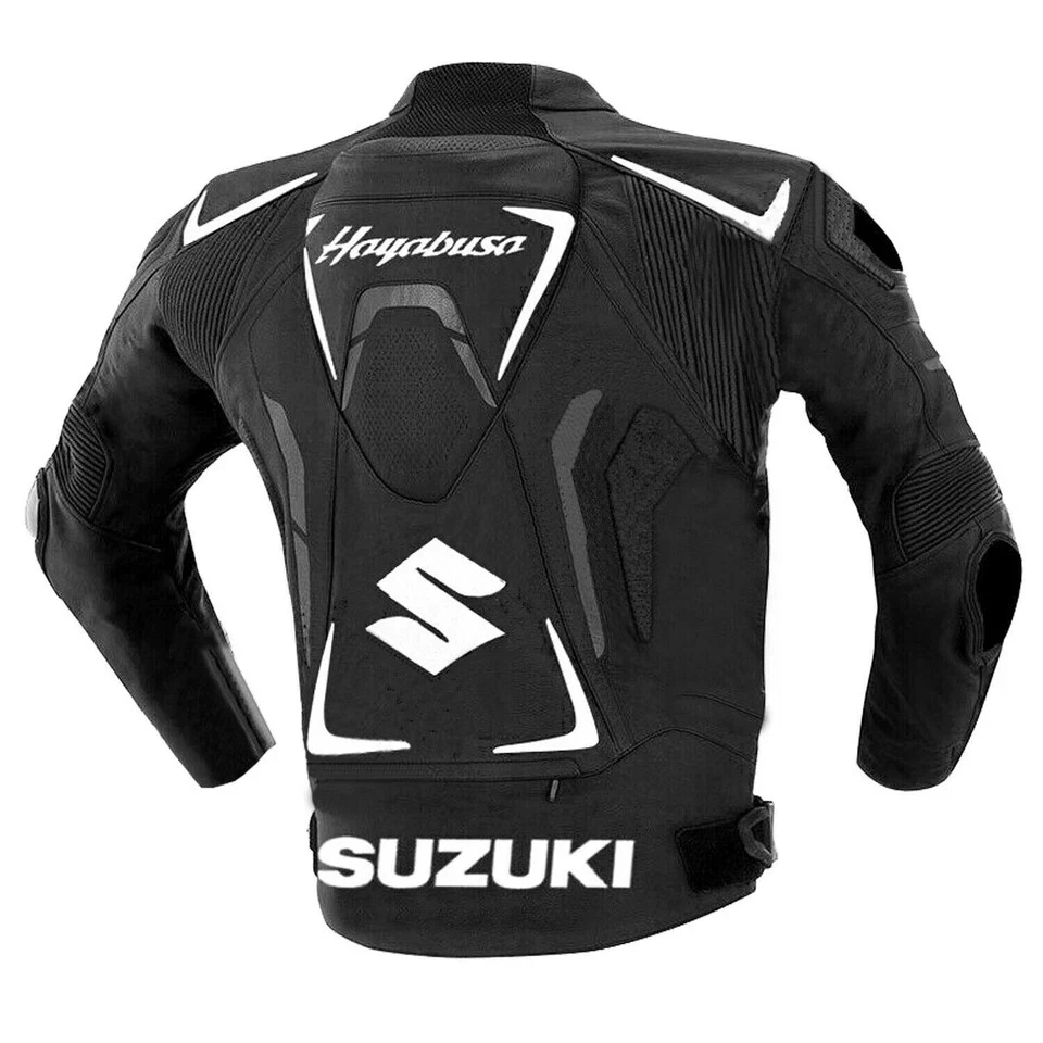Suzuki GSXR Motorcycle Jackets Racing Yellow Black Leather Motorbike Sport Biker - Image 2 of 4