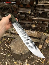 Hand Forged J2 Steel Farrier Rasp File Blade Hunting Big Bowie Knife