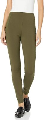 Lysse Riley Leggings Size Small Womens Olive Green Skinny Pull On Knit Jacquard 