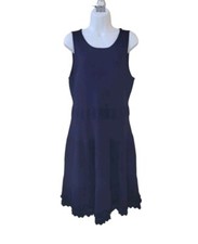 Pre-Owned ELIZA J L Navy Sleeveless A-Line Sweater Dress Women