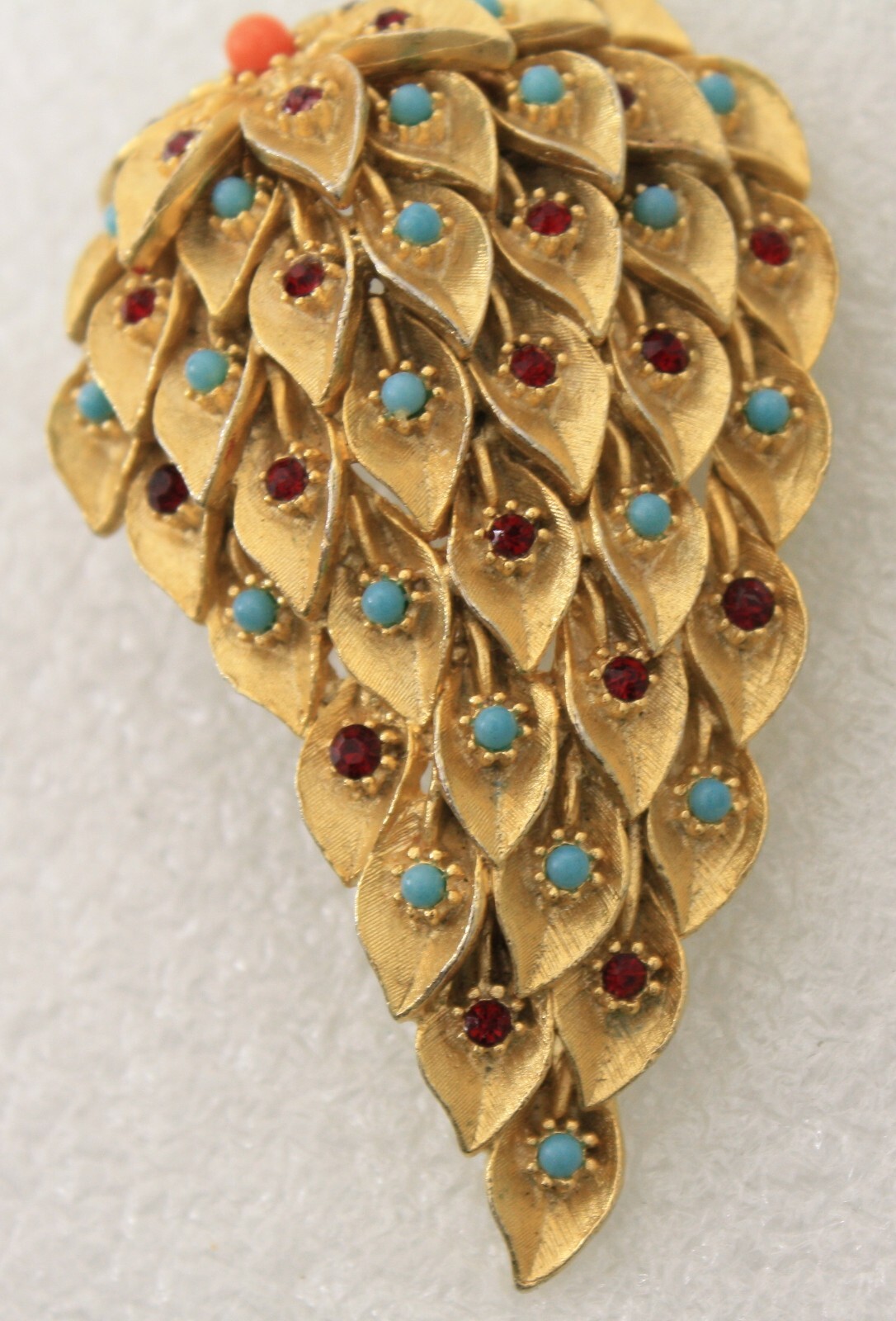 Rare Vintage Large Floral Statement Broch Pin Rhine… Gem