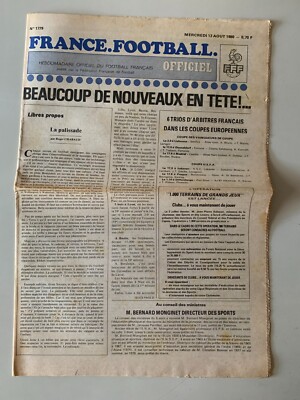 FRANCE FOOTBALL OFFICIEL FFF N°2140 27 NOVEMBRE 1987 MATRA RACING FRANCESCOLI