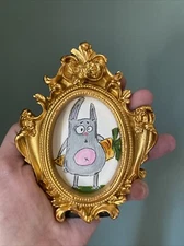 5/4 Abstract Bunny,rabbit,Painting On Paper,framed,cute,funny,miniature,folk Art