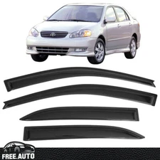 For 03-08 Toyota Corolla Window Visor Vent Sun Rain Deflector Guard 4PCS Set