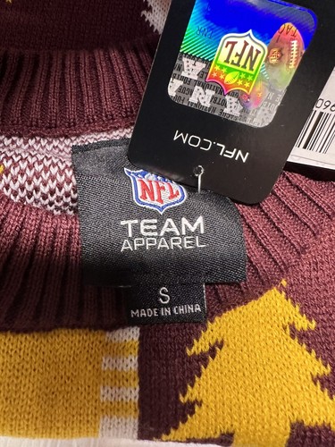 NWT Men's FOCO Washington Commanders NFL Busy Block Ugly Christmas Sweater Sz S - Picture 6 of 7