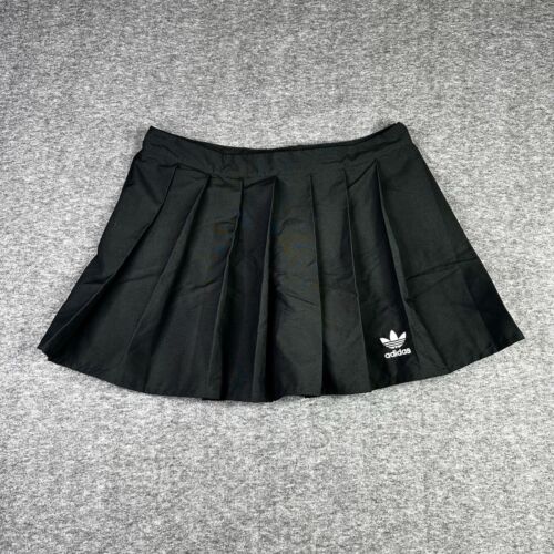 Adidas Girls Club Pleated Athletic Tennis Skirt Black Activewear Women's Size M