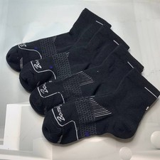 Bombas Men's Quarter Socks 4 Pair Pack Solid Black Size L Large New Cushioned